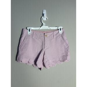 Lilly Pulitzer Women’s Size 00 Buttercup Shorts Scalloped Pink/White Stripes